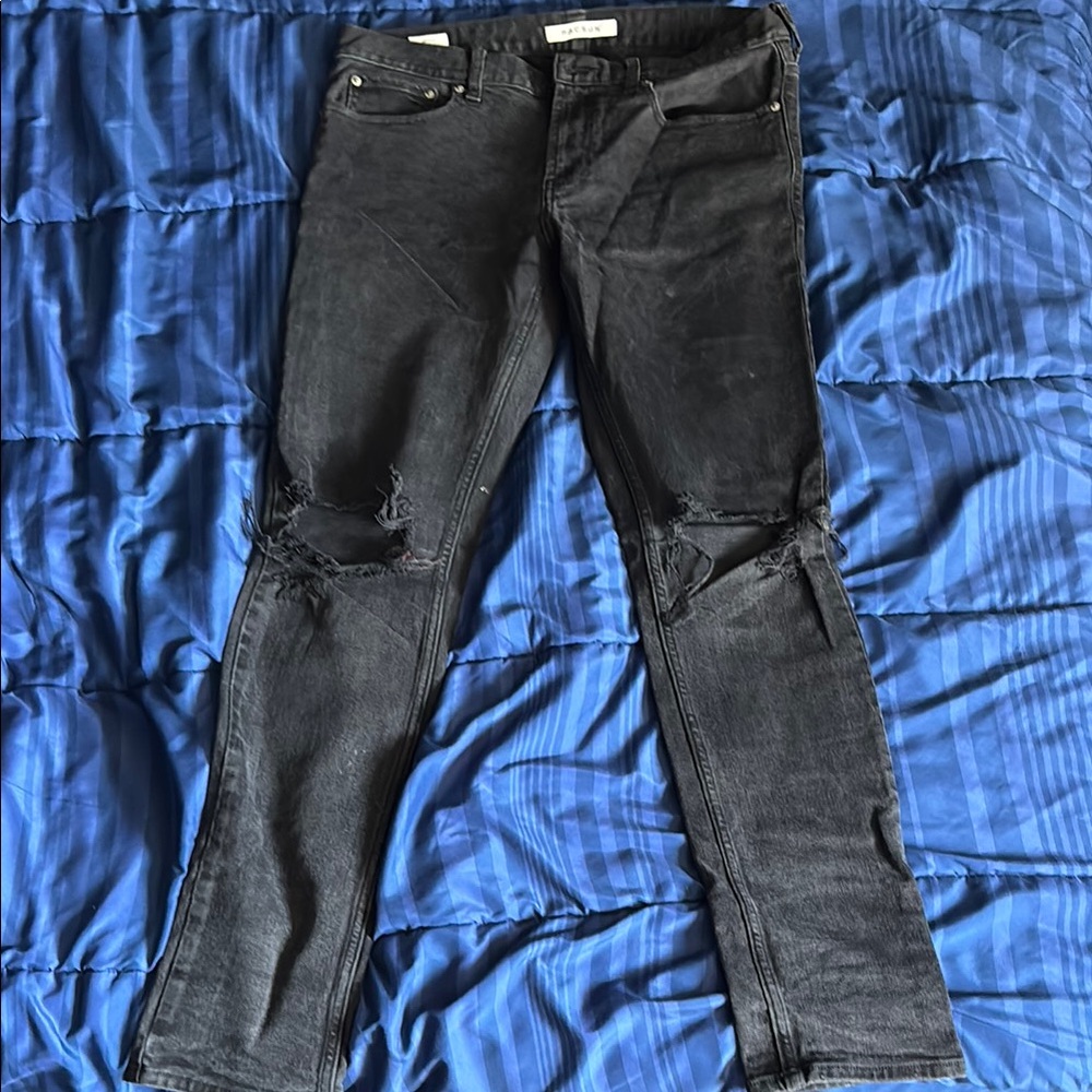 Men's Black Distressed Jeans